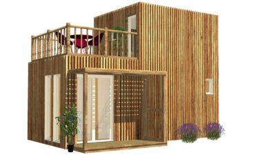 Studio de jardin en bois avec Tropézienne de 30 mètres carrés