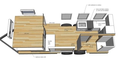 plan de la tiny house de ana white