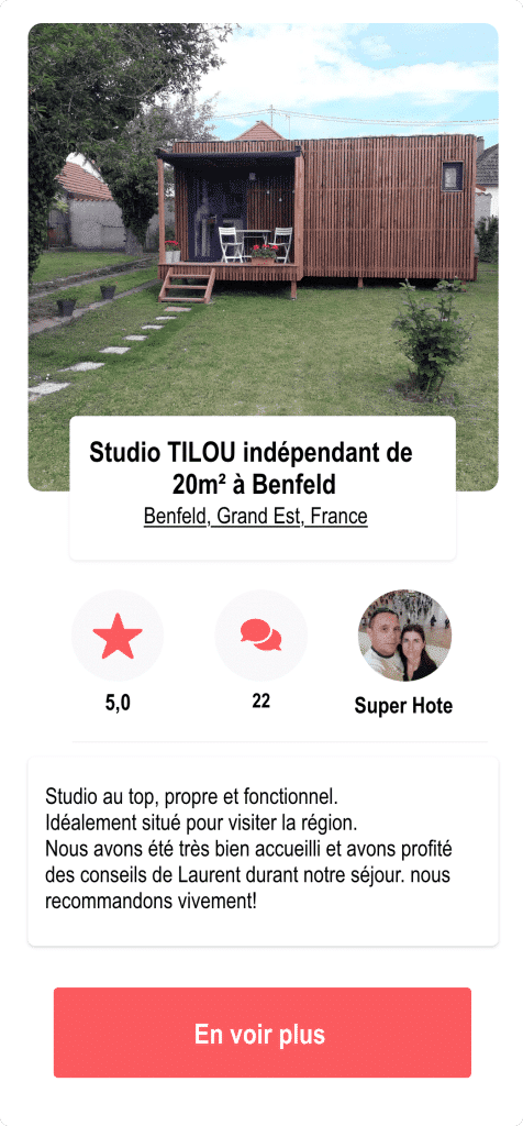 Studio TILOU indépendant de 20m² à Benfeld