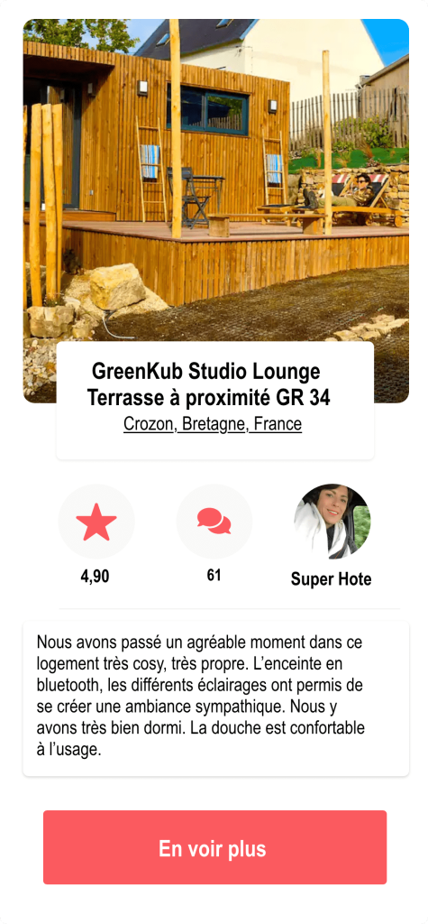 GreenKub Studio Lounge Terrasse à proximité GR 34
