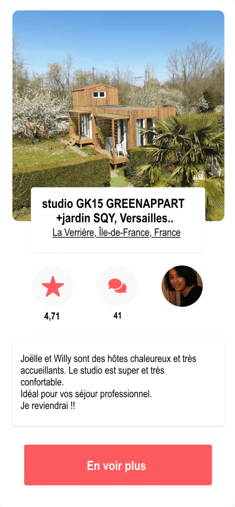 studio GK15 GREENAPPART +jardin SQY, Versailles..