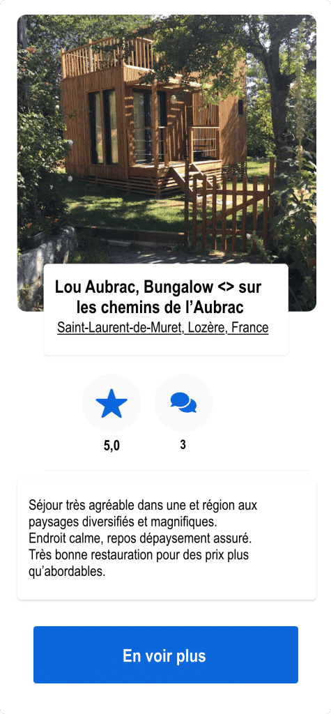 Lou Aubrac, Bungalow sur les chemins de l’Aubrac